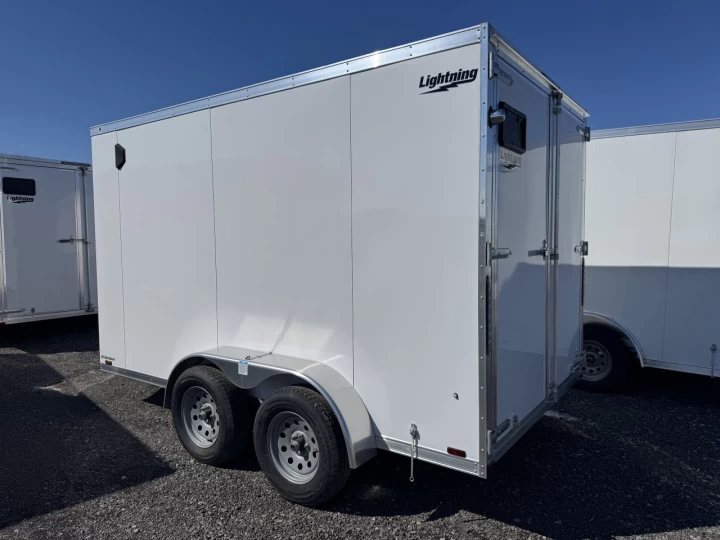 2025 Lightning 7x12 Aluminium | Double essieux | Porte double | 6'' Extra hauteur