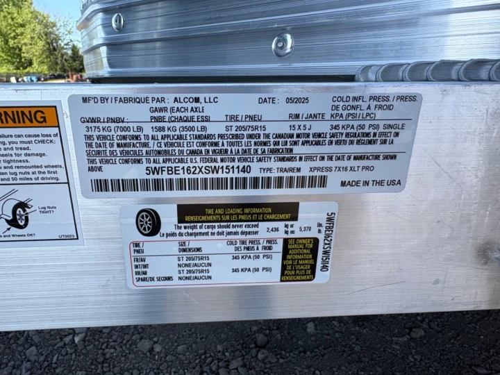 2025 XPRESS 7x16 Porte rampe | XLT PRO |