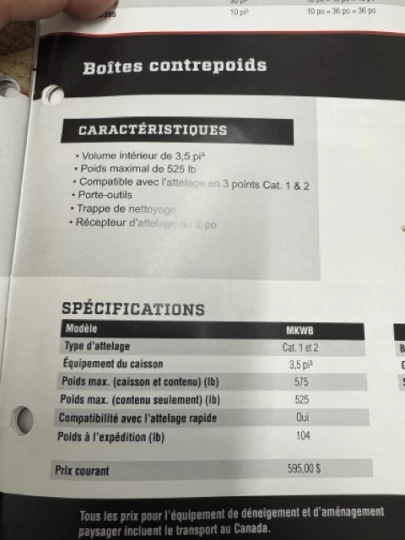 2025 MK MARTIN MKWB BOITE DE CONTREPOIDS